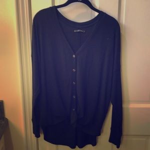 Tie front button top